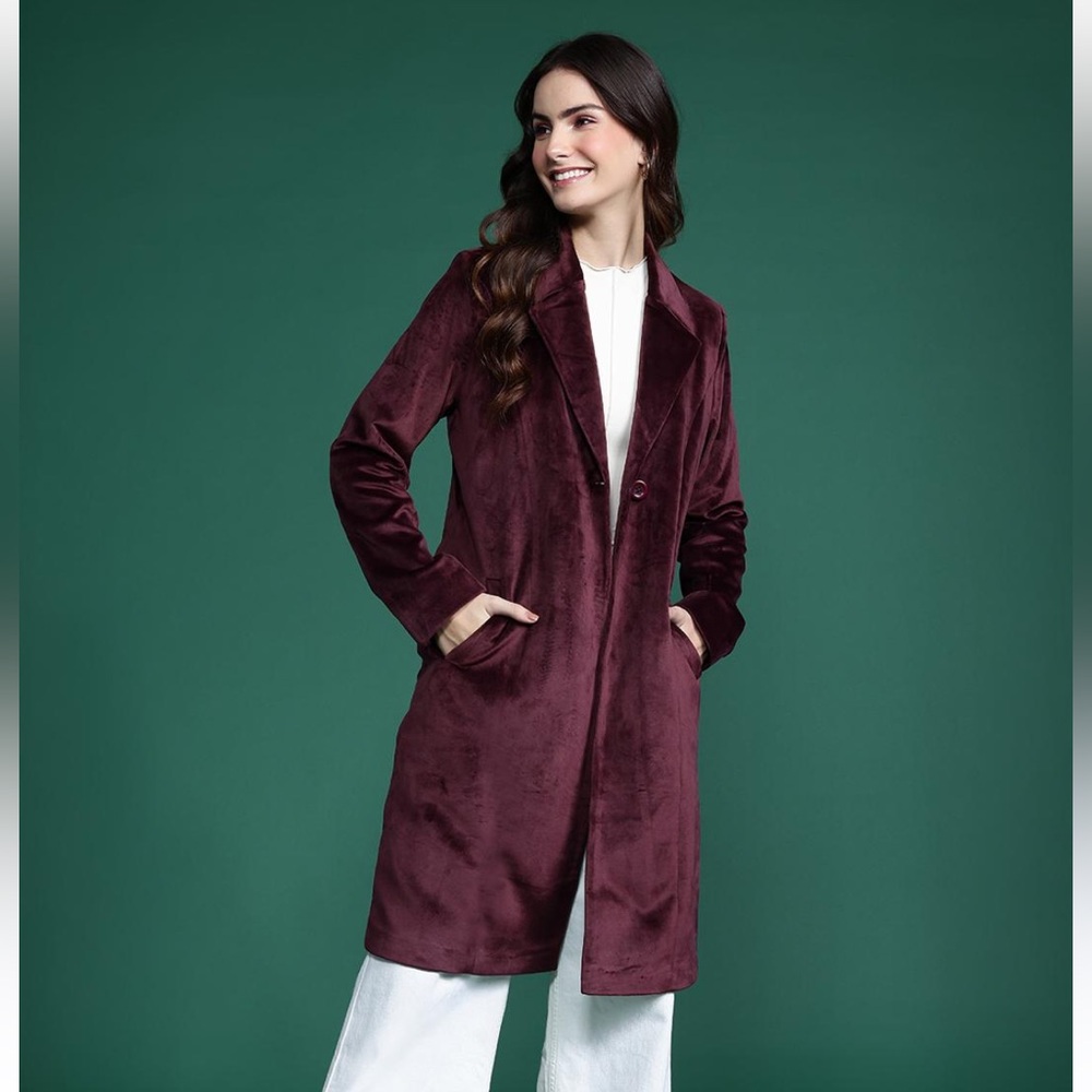 New House of Harlow 1960 Deep Burgundy Velvet Coat. XL